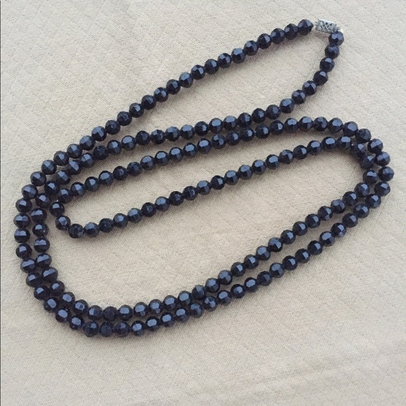 Jewelry - Long Opera Style Black Necklace Vintage